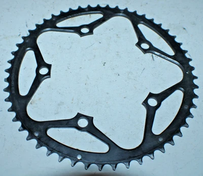 Bor Bike Chain Ring 5-Bolt 53 Teeth Black 130BCD 2x10/11 German Made Ships Fast! - Image 1 of 4