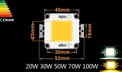 SMD LED Chip light Cool Warm COB 10W 20W 30W 50W 100W 12V 32V White - Image 1 of 4