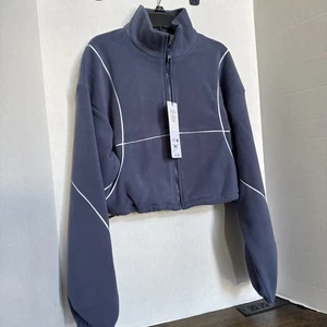 NUEVA Chaqueta Alo Yoga Polar Polar Polar Game Time Cremallera Completa Azul Blanca Talla XS - Imagen 1 de 9