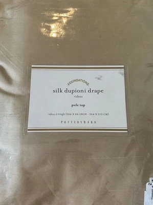NUEVO Pottery Barn Foundations POLE TOP SEDA DUPIONI 104"x84" CORTINA Ret $299 Foto 1 de 3
