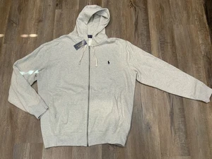 Nuevo Polo Ralph Lauren Gris Jaspeado Cremallera Completa Sudadera con Capucha Para Hombre Talla XLT - Imagen 1 de 10