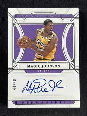 Autógrafos de caligrafía Magic Johnson 2021-22 Panini National Treasures automáticos/49 Foto 1 de 2