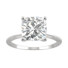 2.4 CT DEW Cushion Cut Lab-Created Moissanite Solitaire Engagement Ring