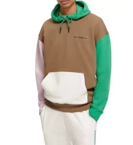Scotch & Soda Unisex Colorblocked Hoodie Multi Size M - Picture 1 of 2