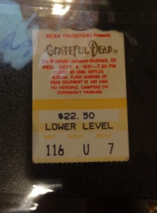 Grateful Dead Concert Ticket Stub September 5 1991 Richfield Ohio - Picture 1 of 2