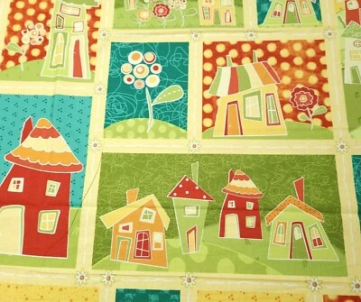 1 yd 5" Marmalade Cottage Wilmington Prints Teal Sage Red Yellow Blocks - Image 1 of 2
