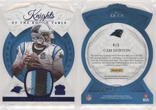 2015 Panini Crown Royale Knights of the Round Table Die-Cuts Blue /5 Cam Newton