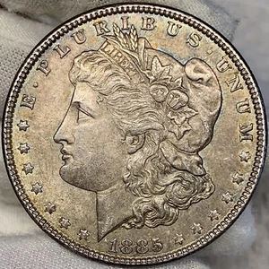 1885 P 1 $ Morgan Dollar ||| Problemfrei, Stempelglanz, toll aussehende Münze! - Bild 1 von 2