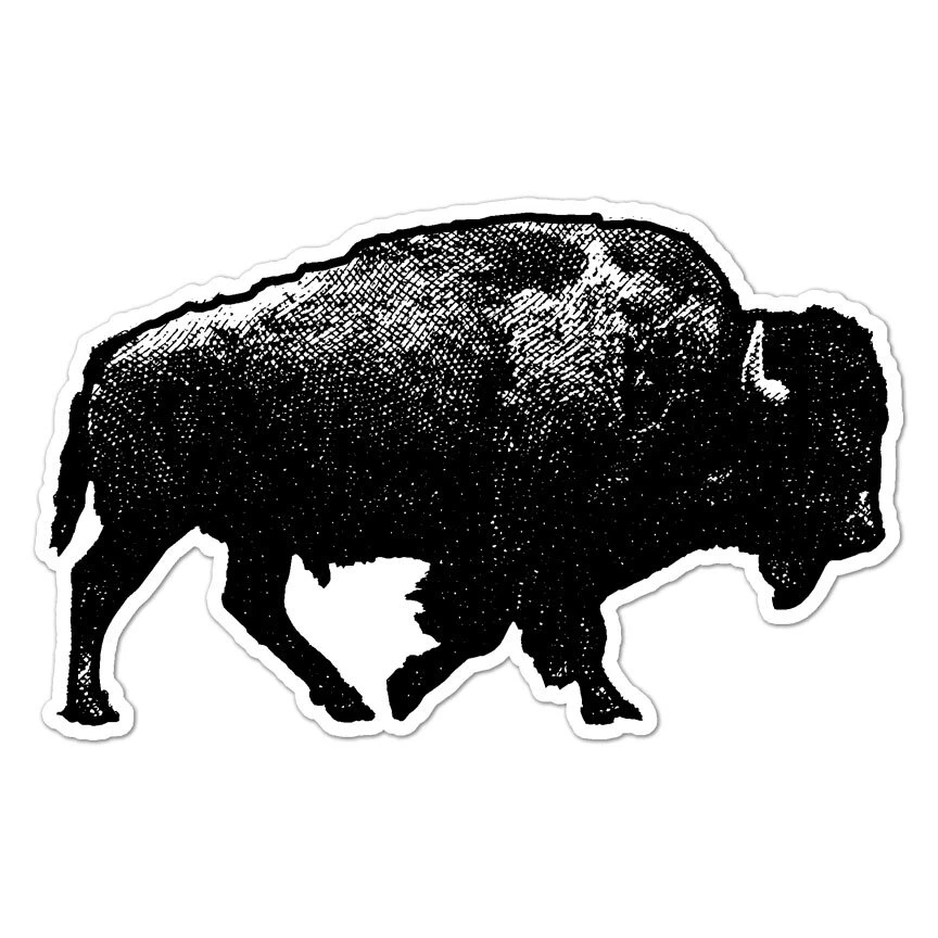 SMOKING GUN DECALS American Buffalo Bison, Vinyl Decal Sticker, Indoor Outdoor, 3 Sizes, #9013