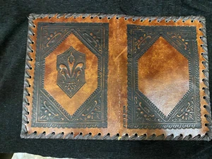 Vintage Genuine Leather Frame Picture Hand Made Decor Italy Rare Collectibles  - Picture 1 of 5