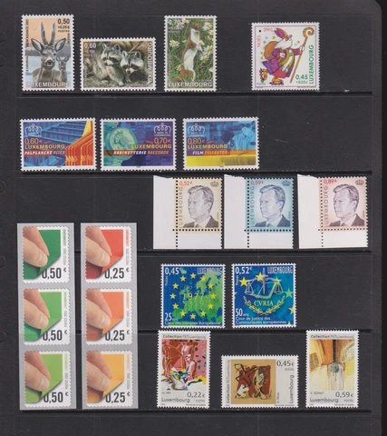 Luxembourg - Mint, NH stamps from 2002-05, cat. $ 32.05 Cover