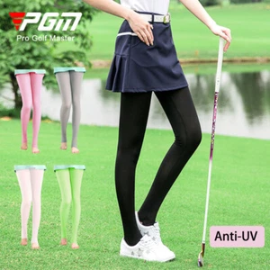 PGM Ice Silk Women Golf Legging Breathable Anti-UV Leg Sock Elastic Sports Pants - Picture 1 of 17