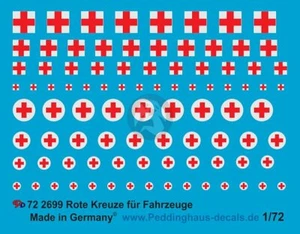 Peddinghaus 1/72 Achse & Alliierter Krankenwagen & Fahrzeug Rotes Kreuz Markierungen Zweiter Weltkrieg 2699 - Bild 1 von 1