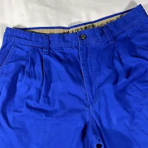 Pantalones cortos chinos Izod para hombre azul real agua salada doble plisado 9" entrepierna - talla 36 - Imagen 1 de 10
