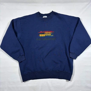VTG San Francisco Pier 39 Embroidered Blue All American Sweatshirt Adult Med - Picture 1 of 5