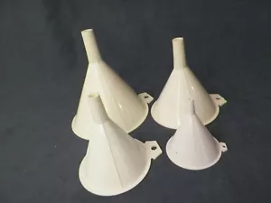 4 Piece White Plastic Nesting Funnel Set Various Sizes 4.5", 3.5",3" 2.5" - Picture 1 of 12