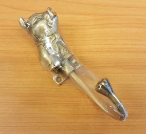 Brass Hook Hanger Half Pig Figurine Coat Necktie Vintage Spigot Home Decor - Picture 1 of 10