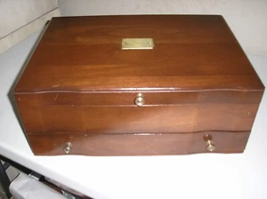 Vintage Eureka Large Silverware Wood Chest w/Drawer Lined w/Pacific Silver Cloth - Picture 1 of 8