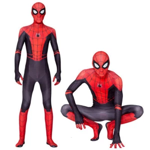 Far From Home Spiderman Cosplay Fancy Adults Spider-man Zentai Suit Jumpsuit - Picture 1 of 9