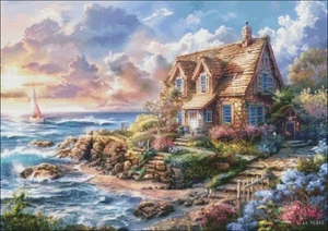 Seacove Cottage - Gezählte Kreuzstich-Sets Handarbeit Stickerei Zum Selbermachen - Bild 1 von 3