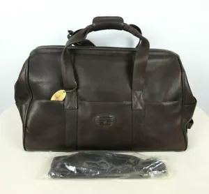 NWOT CLAIRE CHASE Leather Large Duffle Bag Weekender Vintage Model Dark Brown - Picture 1 of 7