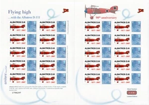 GB 2007- 90th Anniv. of the Albatros D.111 - Themed Smilers Sheet (Ref: TS-106) - Bild 1 von 1