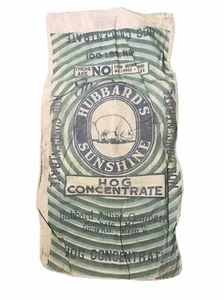 Hubbard's Sunshine Hog Pig Concentrate Cloth Feed 100lb Sack Bag Mankato MN - Picture 1 of 9