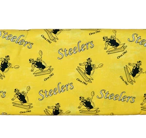 Pittsburgh Steelers ~ Retro Logo Pattern NFL Cotton Fabric 1/4 Yard 9” X 44” New - Picture 1 of 24