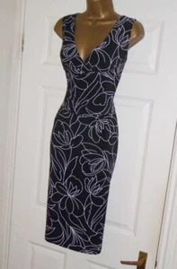 Phase Eight schwarz weiß Druck Stretch Smart Pencil Wiggle Party Abendkleid 16 - Bild 1 von 3