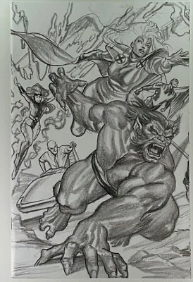 X-Men #25 Alex Ross Virgin 1-100 X-Men B&w Croquis Connexion Variante Pièce B - Photo 1/2