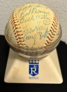 1974 Kansas City Royals team autographed baseball George Brett 2nd Year