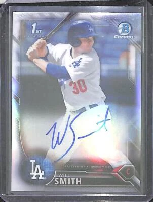 2016 Bowman Chrome Refractor Autograph #CDA-WS Will Smith No 84 of 499 - Image 1 of 2