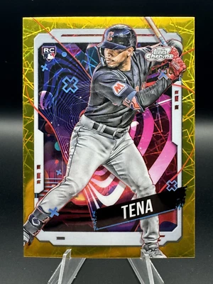Jose Tena 2024 Topps Chrome Cosmic RC Gold Interstellar /50 Rookie Cleveland - Image 1 of 2