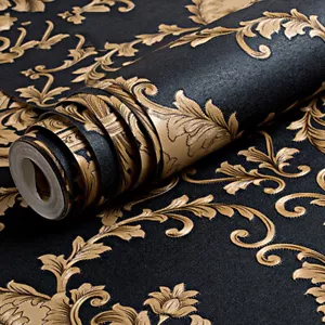 1M Embossed Texture Wallpaper Metallic 3D Damask Wall Roll Washable PVC Decor - Picture 1 of 8