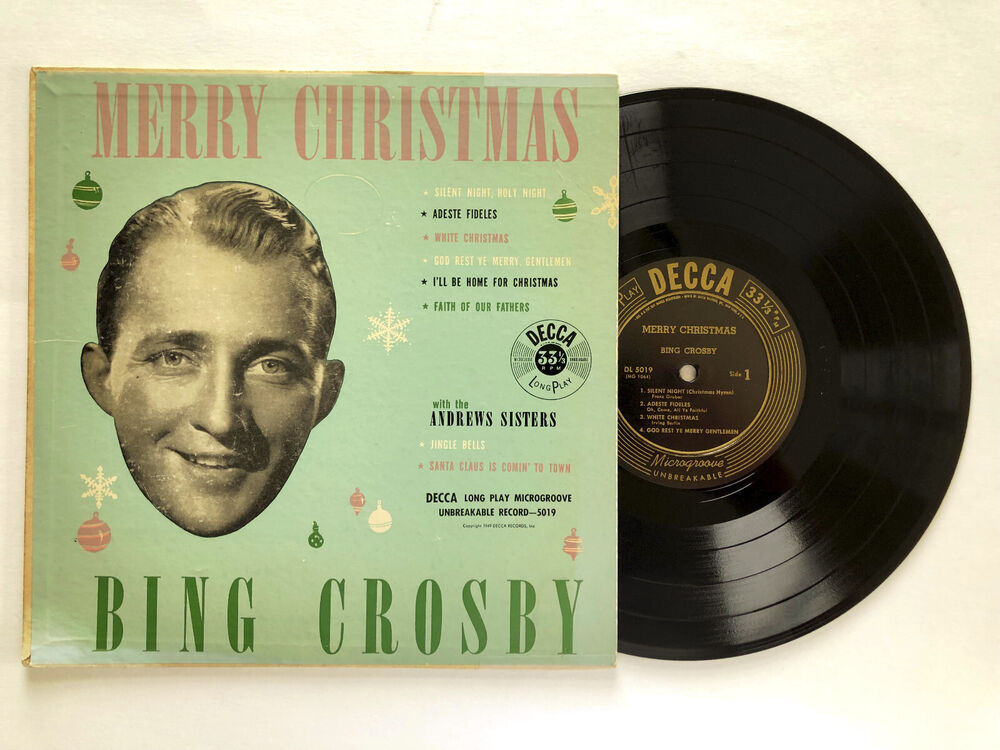 BING CROSBY 10" LP (1949) "MERRY CHRISTMAS" DECCA DLP-5019 ANDREWS SISTERS (VG+)