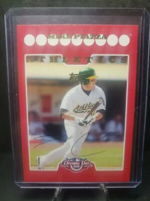 2008 (Atletismo) Topps Día Inaugural #41 Jack Cust/Mike Piazza error error de impresión Foto 1 de 3