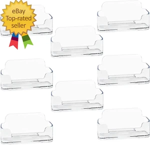 8 Pack Acrylic Business Card Holder for Desk, Clear Plastic Business Cards Displ - Picture 1 of 12