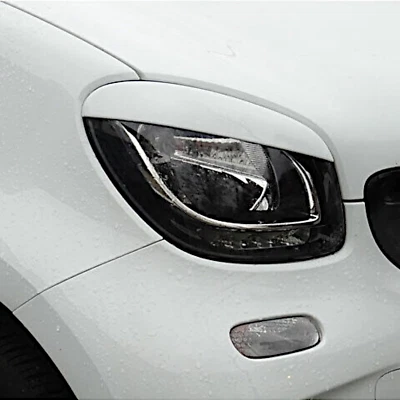 Couvre-Phares Smart Fortwo Forfour 453 Mauvais Œil Blanc Brillant ABE - Photo 1/2