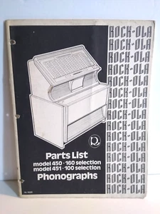 Rock-Ola Model 450 451 Original Jukebox Phonograph Musik Ersatzteilliste Handbuch 1970 - Bild 1 von 3