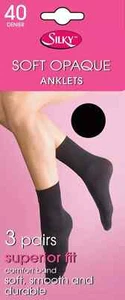 opaque anklets socks 40 denier thick womens pop trouser soft smooth size 3 to 8 - Picture 1 of 4