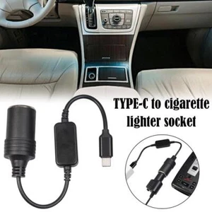 USB C Type C to 12V Car Cigarette Lighter Socket Female Adapter` .UK G3O5 Hot - Zdjęcie 1 z 10
