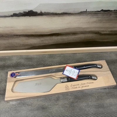 Juego de 2 utensilios para servir pasteles Pottery Barn Laguiole negro plata nuevo en caja Foto 1 de 4