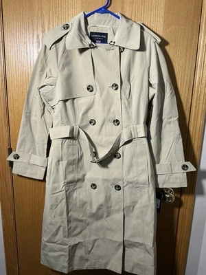 New London Fog Women’s Trench Coat, Double Buttons, Long, Stone - Large - Image 1 of 4