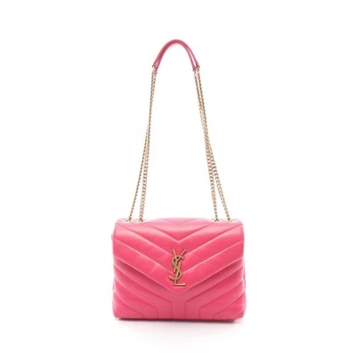 Bolso de Hombro SAINT LAURENT PARIS Lulu Cadena Pequeña 494699 Cuero Rosa Usado Mujer Foto 1 de 4