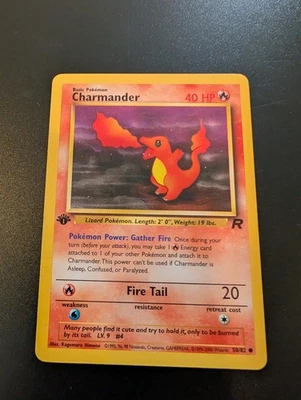 Juego de cartas coleccionables Pokémon Charmander Team Rocket 50/82 regular 1ª edición común casi nuevo Foto 1 de 2
