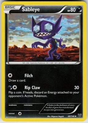 Pokemon Sableye 68/146 XY Base Set Normal card - Image 1 of 2