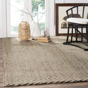 Collection Area Rug 8x 10 Natural Handmade Farmhouse Solid Sisal Jute Ideal f - Picture 1 of 4