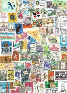 100 Multi-color Worldwide Postage Stamps Scrapbook Arts Crafts Collage Decoupage - Picture 1 of 1