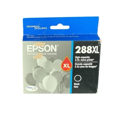 Genuine Epson 288XL Black Ink Cartridge - Exp 7/2027  New with wear to box - Image 1 of 2