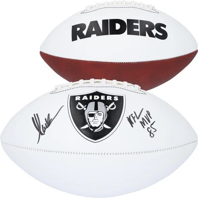 Fútbol americano con panel blanco firmado por Marcus Allen Los Angeles Raiders Franklin con MVP Insc Foto 1 de 3